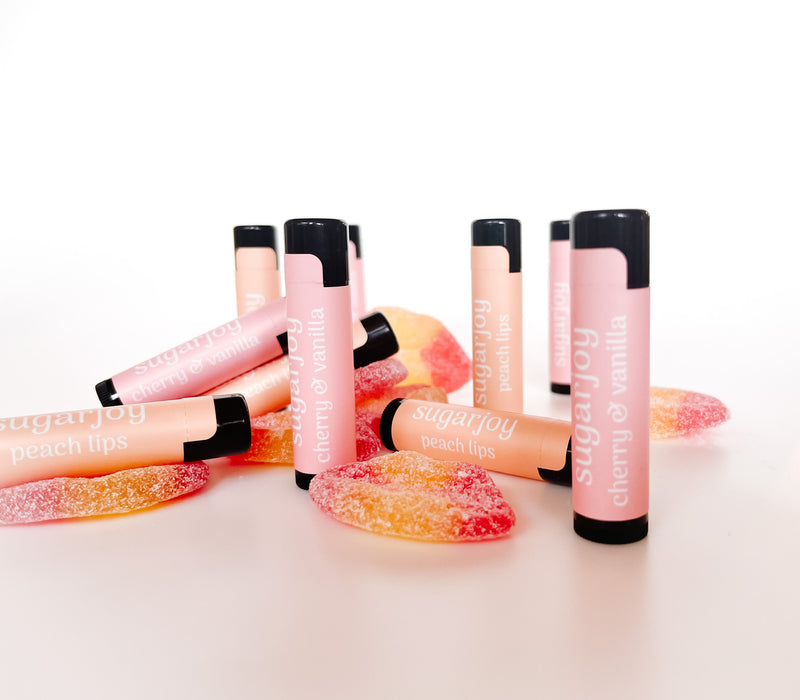 Peach Lips and Cherry & Vanilla Lip Balm