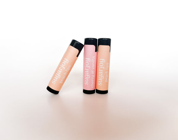 Peach Lips and Cherry & Vanilla Lip Balm