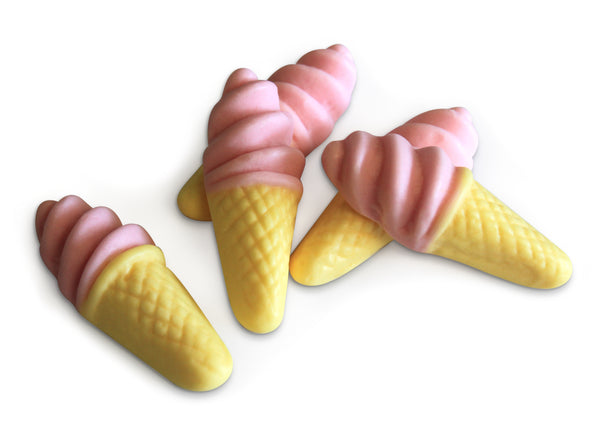 Cherry and Vanilla Ice Cream Cones