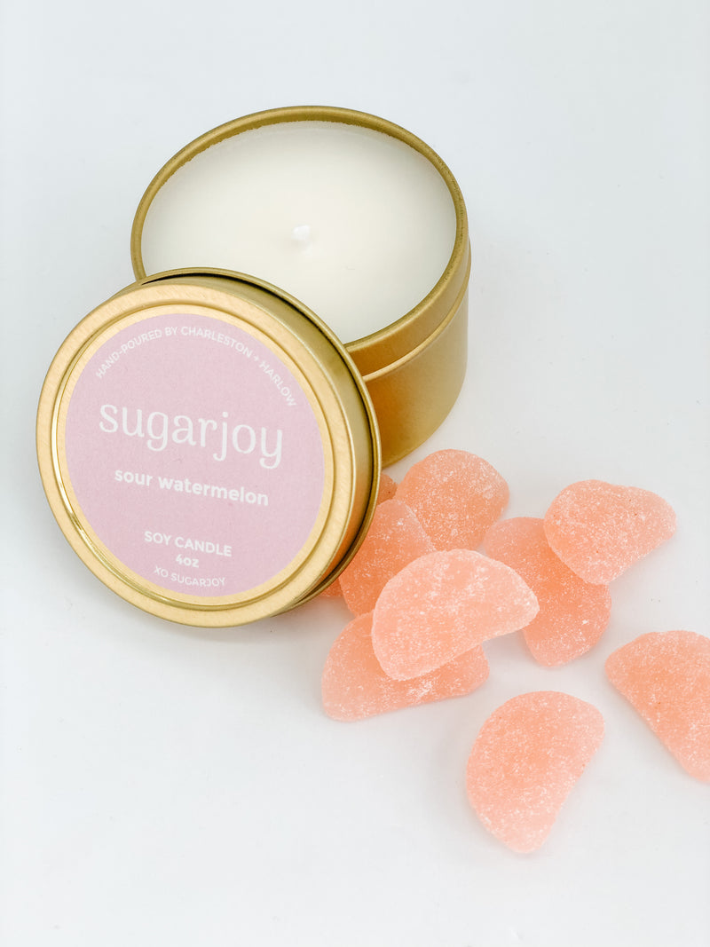 Sour Watermelon Candle and candy