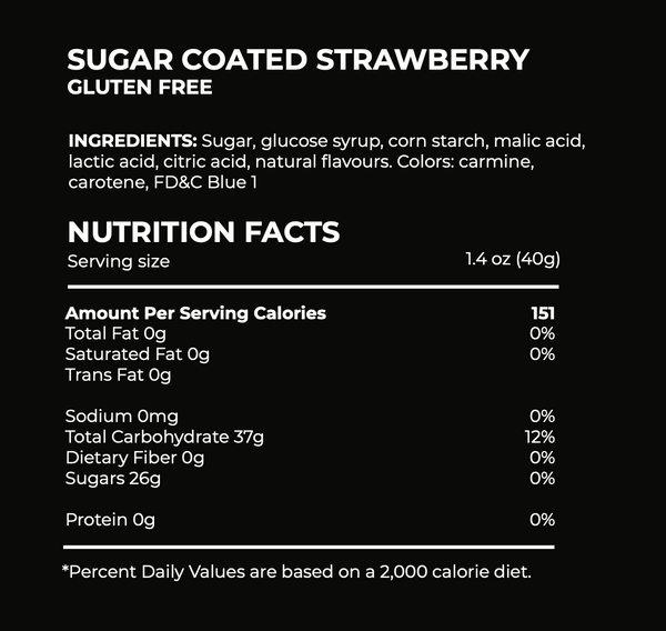 Sugar Coated Strawberry candy ingredients