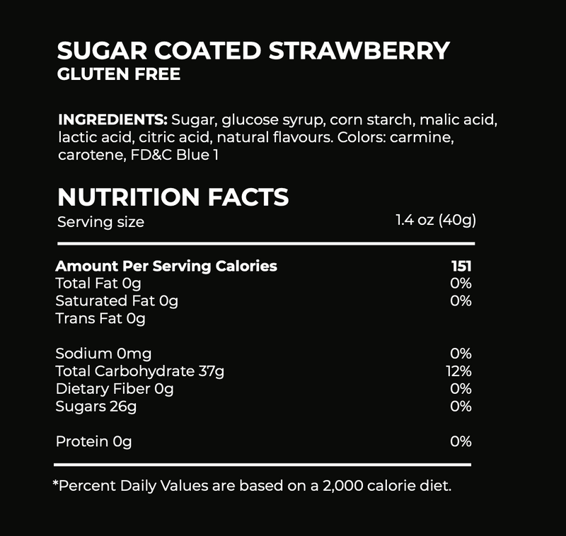 Sugar Coated Strawberry candy ingredients
